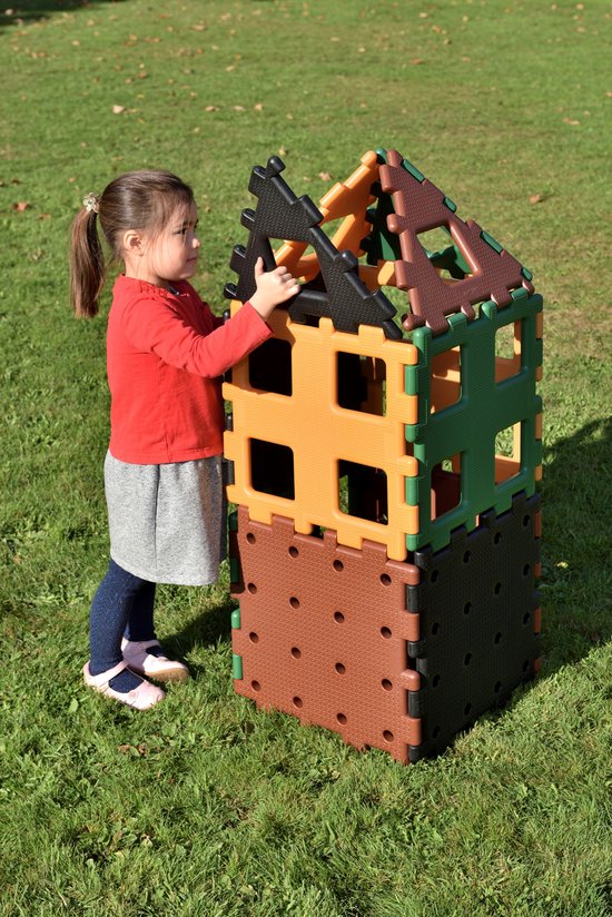 Set 1 XL Polydron platen 12 stuks natuurlijke kleuren van Polydron