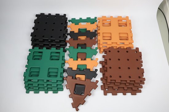 Set 2 XL Polydron platen 24 stuks natuurlijke kleuren van Polydron