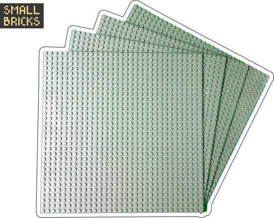 Set van 4 bouwplaten / grondplaten 32x32 noppen, 25cm x 25cm | Keuze uit 15 kleuren | Lichtgrijs | Geschikt voor LEGO | SmallBricks van Merkloos