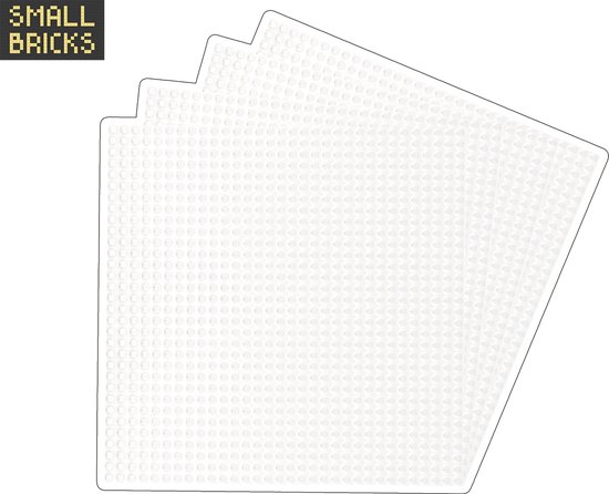 Set van 4 bouwplaten / grondplaten 32x32 noppen, 25cm x 25cm | Keuze uit 15 kleuren | Transparant | Geschikt voor LEGO | SmallBricks van Merkloos