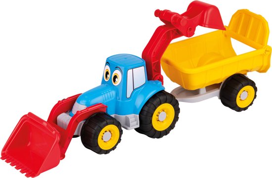 Simba Tractor met Aanhanger en Voorlader van Simba