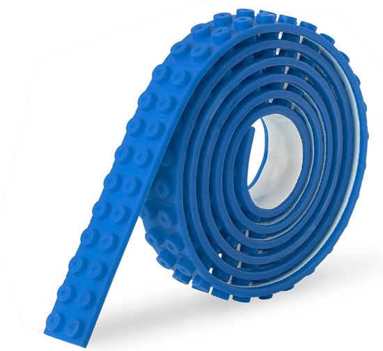 Sinji Play Stick & Brick - Flexibel Speelgoedtape - Lego Tape – Geschikt voor Lego City, Lego Creator, Lego Friends – Blauw van Sinji
