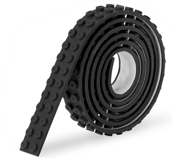Sinji Play Stick & Brick - Flexibel Speelgoedtape - Lego Tape – Geschikt voor Lego City, Lego Creator, Lego Friends – Zwart van Sinji