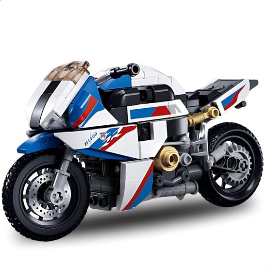 Sluban - 1000RR Motorfiets incl. display | City icons speed champions modelbouw | Classic creator f1 motorcycle bouwpakket | Technische motor speelgoed voor kinderen & volwassenen | Compatibel met lego mould king mega | 242 bloks | Vaderdag cadeau van Sluban