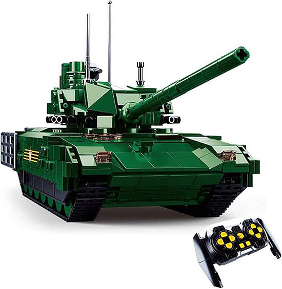 Sluban - M38-B0850 Army Tank groen | Radiografisch bestuurbare auto | City defender modelbouw bouwpakketten | Classic creator autos’s | Technische ideas speelgoed voor kinderen & volwassenen | 995 bouwstenen (compatibel met Mould King of Lego stenen van Sluban