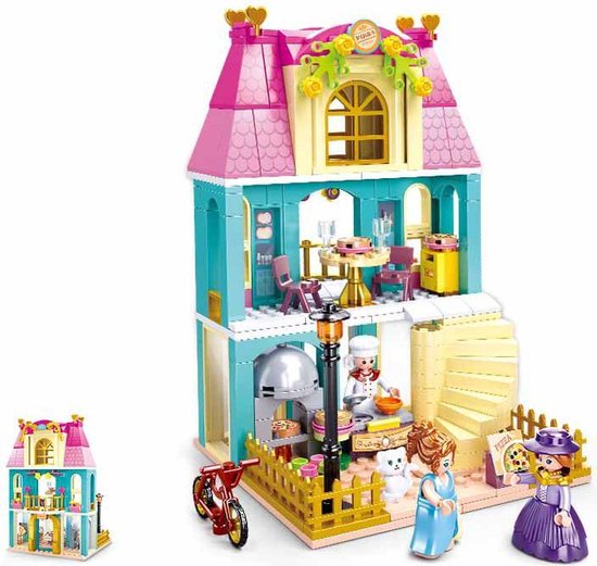 Sluban M38-B0875 Village Serie - Pizzeria - 287 onderdelen - Lego Compatibel - Bouwdoos van Merkloos