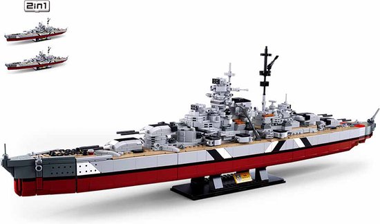Sluban M38-B1102 - KMS Bismarck - Model Bricks - 1849 onderdelen - bouwdoos van Sluban