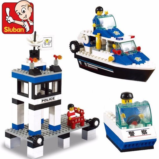 Sluban M38-B1200 City Police super power Wrecking Crew water politie bouwset van Sluban