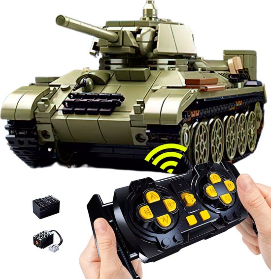 Sluban - M38-B7072 Winter RC Tank | Radiografisch bestuurbare auto | City defender modelbouw bouwpakketten | Classic creator autos’s | Technische ideas speelgoed voor kinderen & volwassenen | 873 bouwstenen (compatibel met Mould King of Lego stenen van Sluban