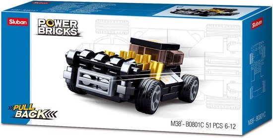 Sluban Power Bricks - Black Hod Rod van Sluban