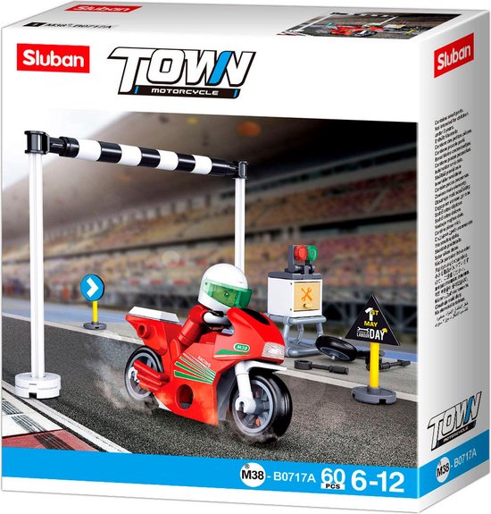 Sluban Racemotor Town Junior 16,5 X 14,1 Cm 60-delig van Sluban