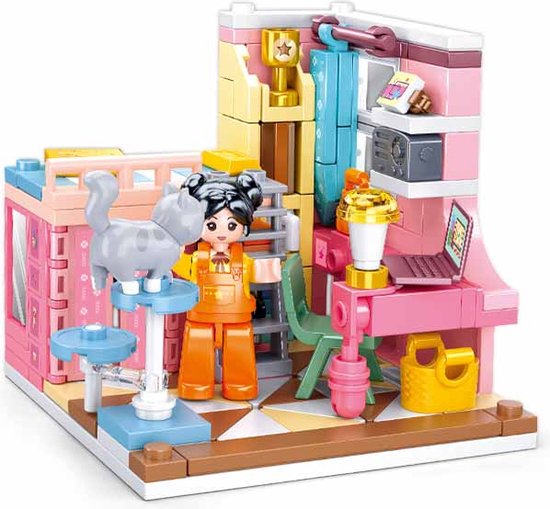 Sluban - Slaapkamer, Bouw blokken, Bouw set, Slaapkamer set van Sluban