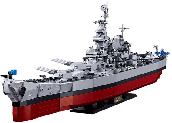 Sluban - Slagschip USS Missouri | Compatibel met lego mould king & mega bloks | WW2 Army constructie set | Expert Leger schip modelbouw | Technische educatief speelgoed bouwpakketten voor kinderen & volwassenen | 1739 bouwstenen van Sluban