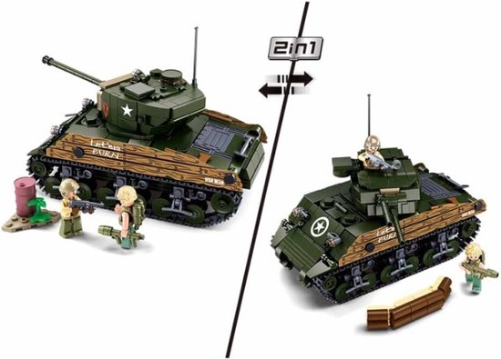 Sluban - WWII M4A3 - medium tank - M38-B1110 - bouwsteentjes van Sluban
