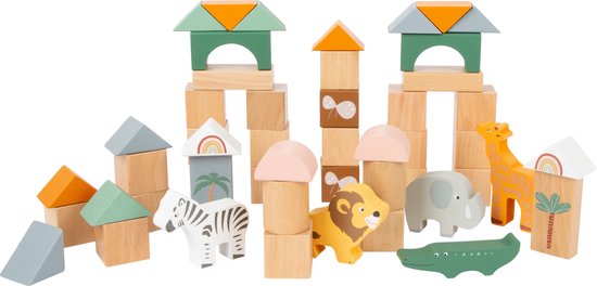 Small Foot - Houten Bouwblokken Safari, 50dlg. van Small Foot