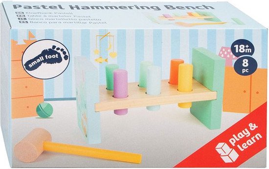 Small Foot - Houten Hamerbank Pastel, 8dlg. van Small Foot