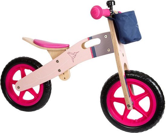 Small Foot - Houten Loopfiets Kolibrie Roze van Small Foot