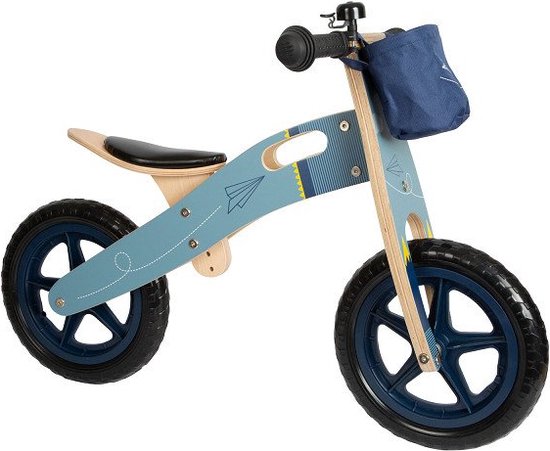 Small Foot - Houten Loopfiets Vliegtuig Blauw van Small Foot