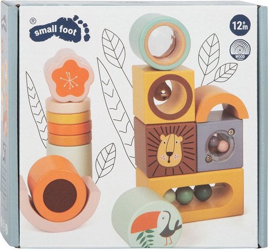 Small Foot - Houten Ontdekblokken Safari, 12dlg. van Small Foot