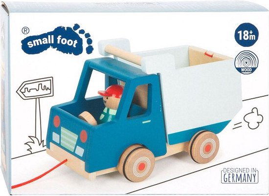 Small Foot - Houten Trekfiguur Kiepvrachtwagen van Small Foot