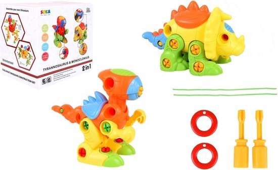SOKA Dinosaurus Bouwset 2 in 1 Tyrannosaurus en Monoclonius van SOKA
