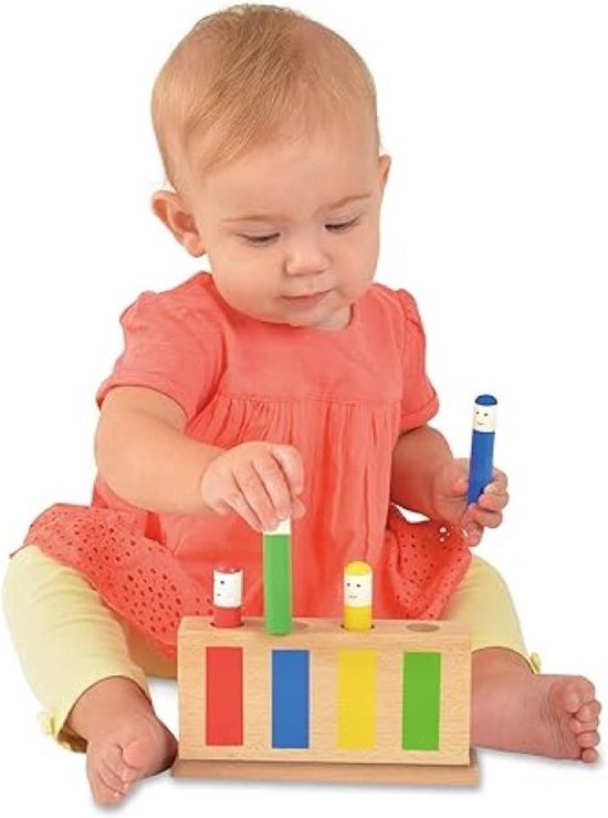 Speelgoed - Pop-Up Houten Speelgoed voor Baby's - Kleurrijk en Educatief - Oog-hand coördinatie van SpeelGoed