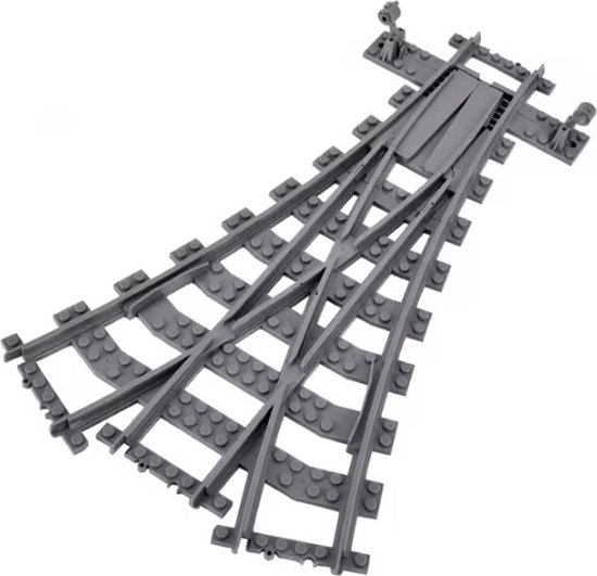 Splitsing 1 naar 3, geschikt voor Lego treinbanen en Mould King treinbanen | compatible met Lego trein rails en wissels | wissel / splitsing voor standaard blokjes treinbanen van Merkloos