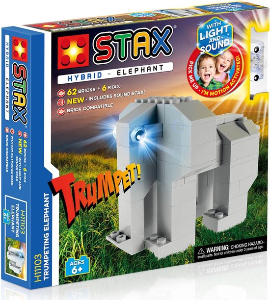 STAX Hybrid H11103 Trompetterende olifant - Bouwset met LED Licht & Geluid van STAX