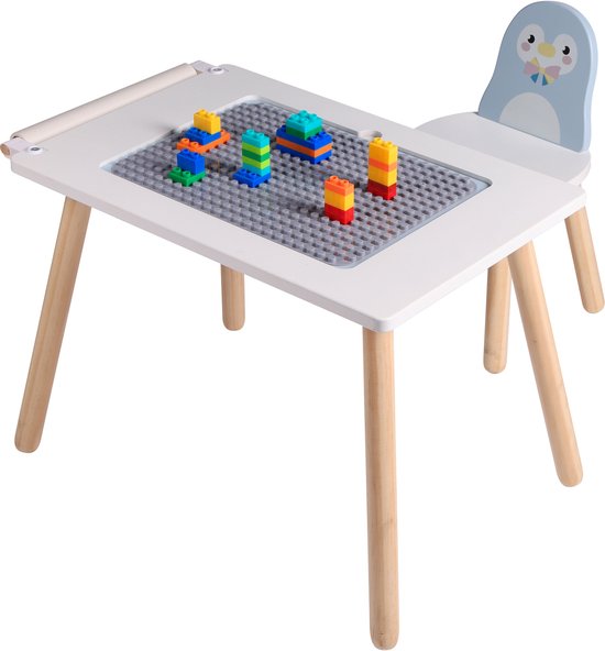 Sunny Pip Speeltafel – Multifunctionele Kindertafel met Stoel – Bouwtafel, Speel- en Tekentafel – Inclusief Opbergbak & Bouwplaat – Educatief Speelgoed van Nipponando