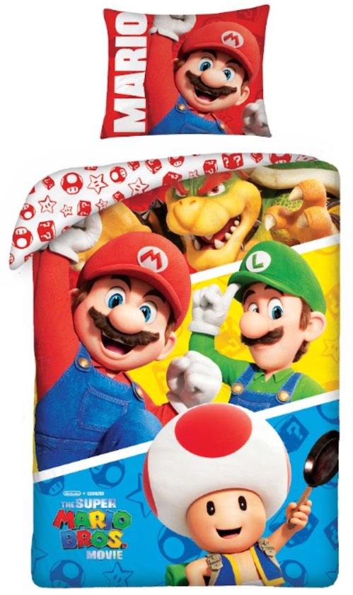 Super Mario Dekbedovertrek - 140 x 200 + 60 x 70cm van Super Mario