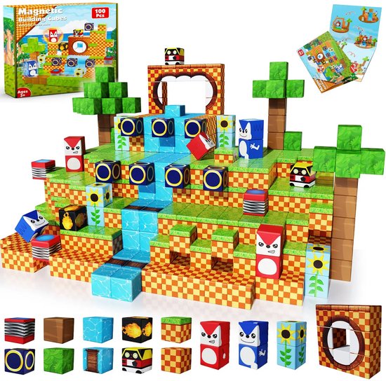 Taishengda - Magnetische blokken: creatieve bouwset voor peuters, educatieve Montessori-magnetische bouwblokken, constructieset, kinderspeelgoed, cadeaus van Merkloos