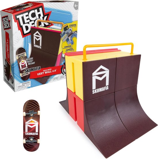 Tech Deck X-Connect Park Creator - Vert Wall 2.0 - aanpasbare en bouwbare ramp met uniek fingerboard van Merkloos