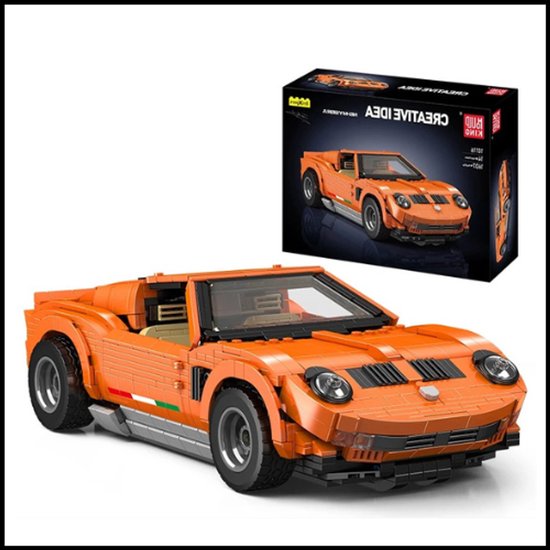 Technische Auto Bouwset Mira – Racewagen Constructieset – Kleine Bouwstenen – Zelfsluitende ABS Blokken – Geschikt voor Kinderen & Volwassenen – Creatief Speelgoed – Educatief & Verstelbaar – Unisex Cadeau van Merkloos