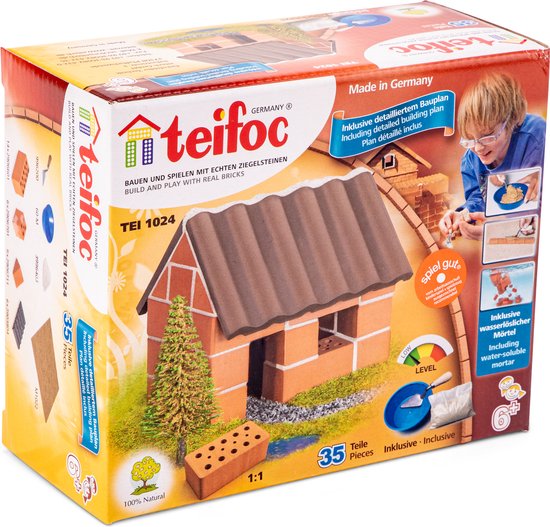 Teifoc® Bouwdoos Huisje - Inclusief Cement Kom, Troffel en Cement van Merkloos