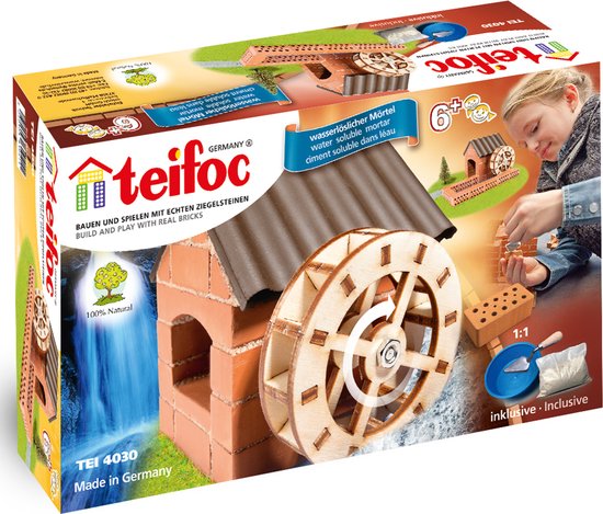 Teifoc® Bouwdoos - Watermolen - Inclusief Cement Kom, Troffel en Cement van Teifoc