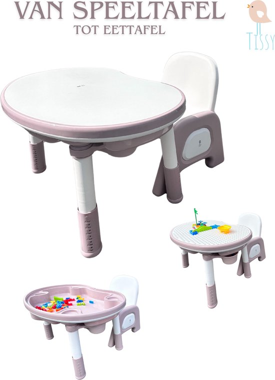 Tissy Oase - 5-in-1 Speeltafel met Stoel – Educatieve Bouwtafel, Watertafel, Zandtafel & Tekenbord – Speel- en Leerplezier voor Peuters & Kleuters van Tissy Oase