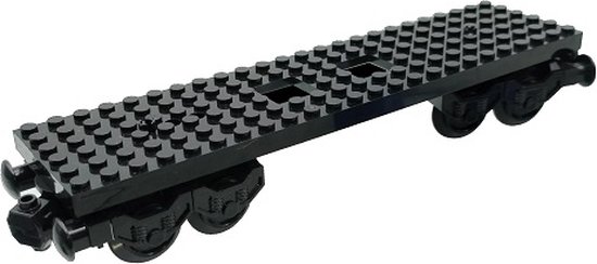 trein onderstel compatible met Lego treinen | 6x24 noppen past op Lego | zwart treinstel met magneetkoppeling, ook geschikt voor Lego treinbanen van T
