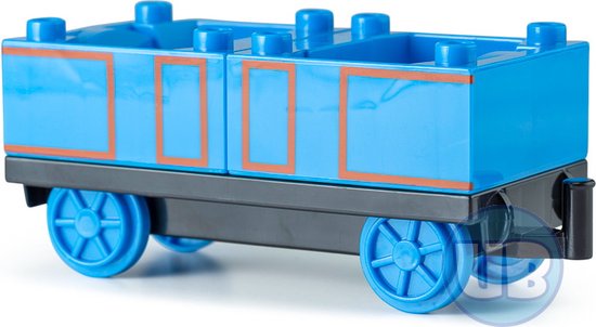 Trein wagon onderstel met blauwe containers van T