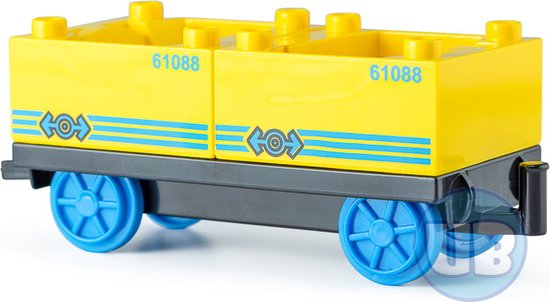 Trein wagon onderstel met gele containers van LEGO