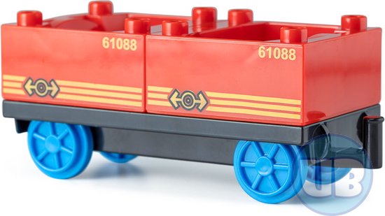 Trein wagon onderstel met rode containers van LEGO