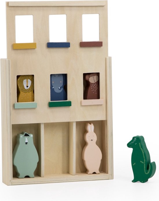 Trixie Houten Dierenappartement - Houten speelgoed - Peuter-en kleuter speelgoed - Educatief speelgoed van Trixie
