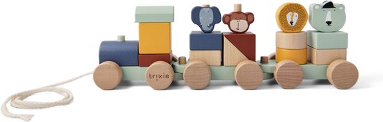 Trixie Houten Dierentrein - Houten speelgoed - Trein - Dieren - Peuter-en kleuterspeelgoed van Trixie