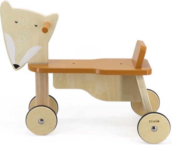 Trixie Houten Fiets Mr. Fox - Loopfiets peuter - Dieren - Vos - 4 wielen van Trixie