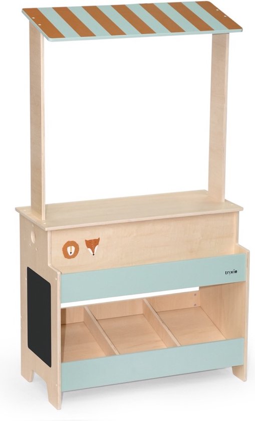 Trixie Houten Marktkraam - Speelgoedwinkel - Educatief Speelgoed - Houten Speelgoed - Pretend Play van Trixie