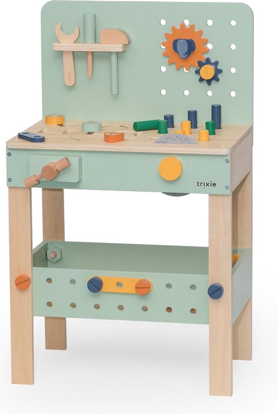 Trixie Houten Werkbank - Educatief - Houten speelgoed - Motoriek- Pretend Play - Voor Peuters & Kleuters van Trixie