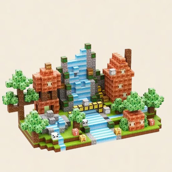 Trust Gearz® - Magnetische Speelgoed - 150 stuks - Magnetische Bouwstenen - Speelgoed Kinderen - Wereld van Bouwstenen - Bouwpakket Minecraft - Magnetische blokken minecraft van Merkloos