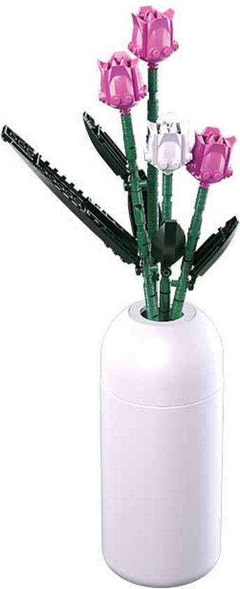 Tulp Sluban: 207 stuks - met vaas - (M38-B1101-02) - Roze van T