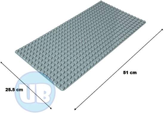 Uniblocks | Bouwplaat donkergrijs – 51 x 25,5 cm | bouwplaten geschikt voor Duplo | grondplaten 32x16 noppen | stad | Combineer met DUPLO bouwstenen | bouwblokken van Merkloos