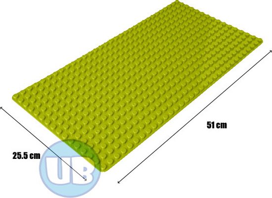 Uniblocks | Bouwplaat limoen groen – 51 x 25,5 cm | bouwplaten geschikt voor Duplo | grondplaten 32x16 noppen | stad | Combineer met DUPLO bouwstenen | bouwblokken van Uniblocks
