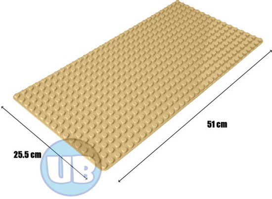 Uniblocks | Bouwplaat zand – 51 x 25,5 cm | bouwplaten geschikt voor Duplo | grondplaten 32x16 noppen | stad | Combineer met DUPLO bouwstenen | bouwblokken van Merkloos